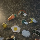 Mixed Lot Of 30 Enamel Lapel Pins W  Clutch Backs - Rainbow Fruit Heart