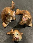 Miniature Walrus Family Set Of 3 Japan Vintage Bone China