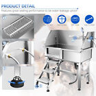 Dog Washing Station 34in Pet Bath Tub Stainless Steel Grooming Tub 178lb Loading