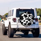  Lovely Animal White Cow Print Spare Tire Cover With Backup Camera Hole Wheel 