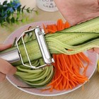 2-in-1 Stainless Steel Julienne Peeler   Grater     Vegetable   Fruit Slicer Tool