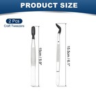 Craft Tweezers With Rubber Tips  2 Pcs Pvc Coated Tweezers Set  Black 5 9  6 1 