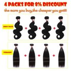 Clearance Straight 1-4 Bundles Brazilian Virgin Human Hair Extensions Weave Weft