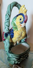 Vintage Parrot Ceramic Japan Hanging Chain Planter Vase 8    Colorful Bird Macaw