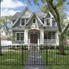 40 x46  Black Powder Coated Welded Steel Walkway No Dig Fence Gate Spear Top