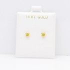 Yellow Heart Baby Earrings Solid 14k Gold Screw Protective Backs  4mm 