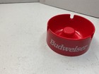 Vintage Budweiser Beer Bar Ashtray Red And White Plastic