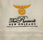 The Roosevelt New Orleans Hotel Boat Bag Tote Canvas Black And Gold Embroidery