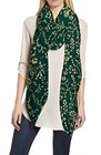 Lina   Lily Gold Glitter Floral Pattern Scarf Shawl Hijab Forest Green