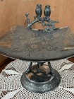 Antique Vic  Era Silver Plated Figural Card Receiver By Derby Silver Co  Unique