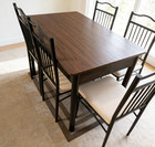 Industrial 5-piece Kitchen Dining Table Set Wood Metal Table 4 Chairs Breakfast