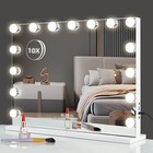 22 8  Hollywood Vanity Mirror W lights  10x Mag  3 Modes  Usb  Wall desk Mount