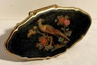 Stratton England Vintage Lipstick Tube Holder Pheasant   Floral Compact Mirror