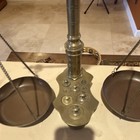 Antique Brass Balance Mercantile Scale With Weights