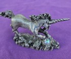 Vintage Pewter Unicorn Statue Figure Figurine Mystical Unicorn Figure