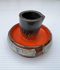 Vtg English Match Holder Striker Ashtray Doulton   Co Advert Red Cauldron  Mint 