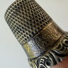 Vintage Sterling Silver Thimble Simon Bros  Hallmark Sz 10 Engraved Monogram