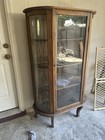  Vintage  Curved Glass Curio Cabinet 