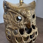 Vintage Brass Filigree Owl Hanging Candle Holder Lantern Unique - 6  Tall