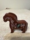 Vintage Swedish Hand Carved Wooden Dala Horse Hand Painted Sweden Folk Art Decor
