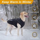 M Black Warm Dog Winter Coat With Built-in Harness Waterproof Fleece Vest