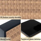 7 Pcs Outdoor Patio Furniture Set Sectional Sofa Rattan Wicker Sofa W  Table