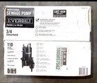 Everbilt 3 4 Hp Professional Submersible Sewage Pump Ese60w-hd Brand New