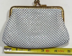 Whiting   Davis White Mesh Metal Kiss Lock Coin Purse Bag Art Deco 3  X 5 