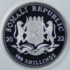 2022 Somali Republic Silver 1 Ounce 100 Shillings - Elephant