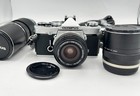 Vintage Olympus Om-1 35mm Slr Film Camera W  2 Zuiko Lenses   Flash Untested