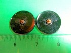  2  Vintage 1 1 4  Geometric Design Silver Luster Black Glass Shank Buttons-m676