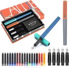 Calligraphy Fountain Pen Set - 5 Different Nibs And 18 Ink Cartridges  Callig   