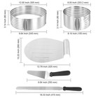 Pingeui 5 Pcs Cake Making Supplies Set  Cake Ring Mold 6 To12 Inch Adjustable St