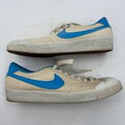 Vintage 80s Nike All Court Low Canvas Cream Blue Shoes 820406ft Mens 9 5