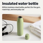 Amazon Basics Insulated Stainless Steel Water Bottle  20 Ounces  Olive