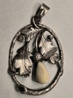 Antique Victorian Sterling Silver Pendant  an Acorn In Oak Leaves  - 35mm X 26mm