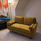 New Mid-century Modern Velvet Loveseat     Sun Gold Vintage Style 2-seater Sofa
