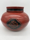 Burmese Bamboo Ok-kwet Red Lacquered Monastery Food Offering Vessel Lidded Bowl