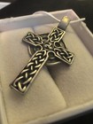 Sterling 925 Vintage Celtic Irish Viking Nordic Cross Necklace Pendant 10g Cast