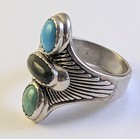 Carlisle Jewelry Carolyn Pollack Sterling Silver Turquoise Southwestern Ring 9