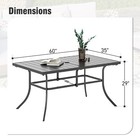 Patio Dining Table For 6 Person Outdoor Table With Umbrella Hole Rectangular