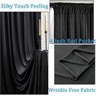 30ft X 10ft Black Backdrop Curtain - 6 Panels Polyester Drapes For Events