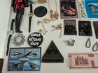 Vintage Junk Drawer Lot Coins Sports Jewelry Mlb Tintype Photos Novelty Tins