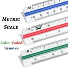 Mr  Pen- Metric Engineer Scale Ruler  12  Aluminum 12  White