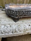 Victorian Silverplate Footed Ornate Serving Tray With Handles