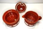 Vtg Waechtersbach West Germany White Lg Heart Red Cream   Sugar Bowl Set