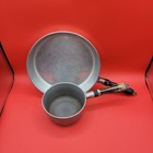 Vintage Hammercraft Club Hammered Aluminum Pot  Pan And 10  Skillet Wood Handle 