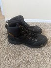 Cat Men   s Black Work Boots Lace-up Ankle Round Toe Rubber Upper Us 13 M