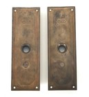 Pair Of Bronze Monogrammed New York City Woolworth Door Backplates