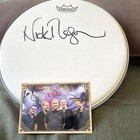 Autographed Drumhead nick Mason  pink Floyd Drummer   Signed Photo And Ticket